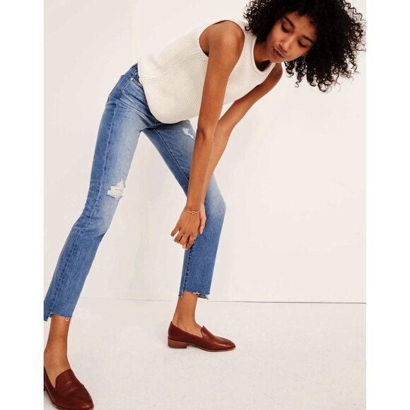 Madewell Jeans Size 27/28 High-Rise Slim BoyJean In Lita Wash: Step Hem Edition - Picture 3 of 14